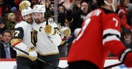 Theodore has goal and assist, Schmid gets shutout as Golden Knights beat Devils 3