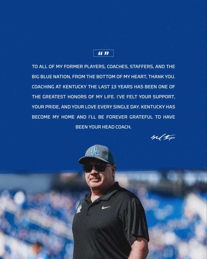 Mark Stoops thanks players, staff and fans in first public message since firing