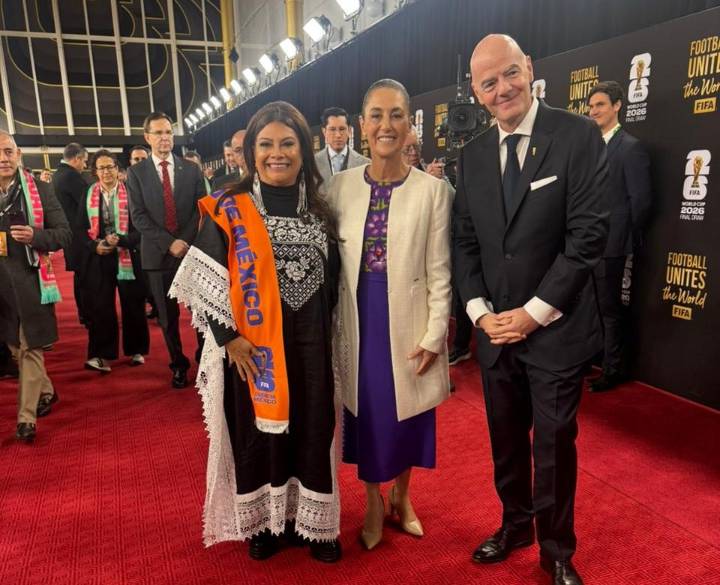 Así fue la presencia de Claudia Sheinbaum en la alfombra del sorteo del Mundial