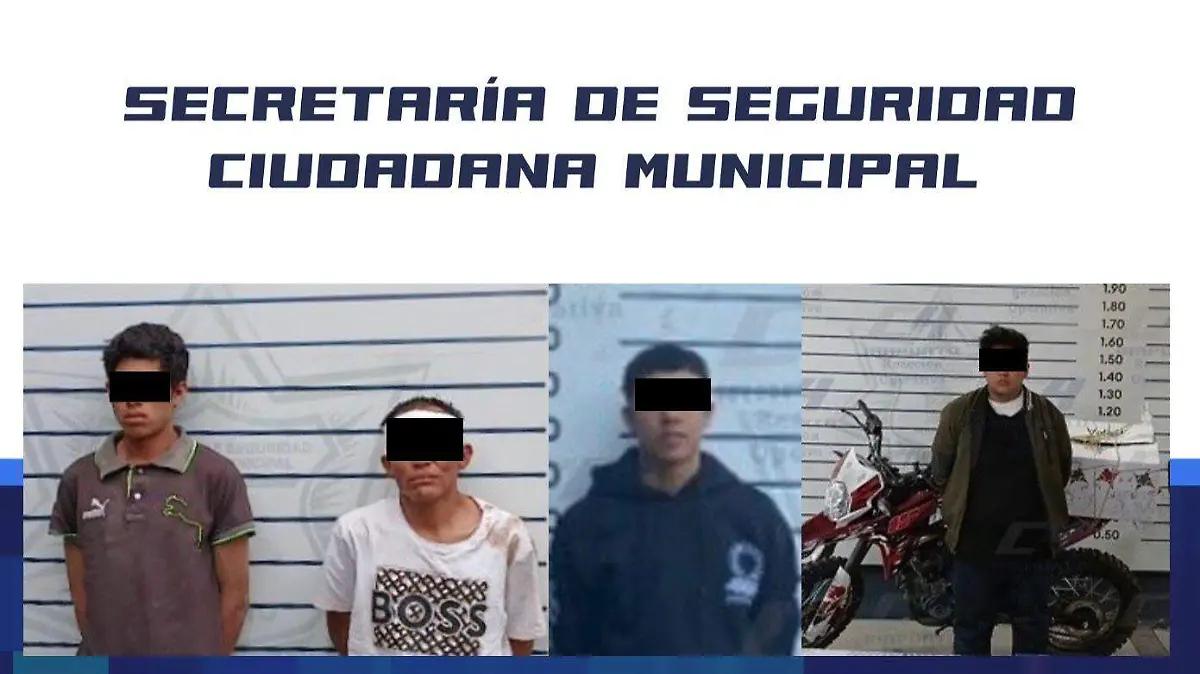 Policía Municipal detiene a tres personas con droga, arma y motocicleta robada en Irapuato