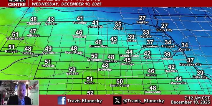 Temperatures coming down today with many peaks and valleys ahead of us