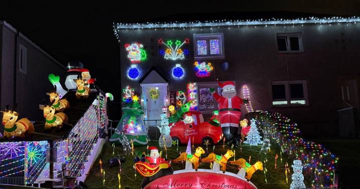 Giant snowman and santa display lights up Cambuslang street for Christmas