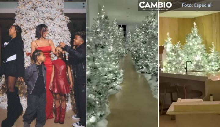 Fans llaman vulgar a Kim Kardashian por su exagerada decoración de navidad