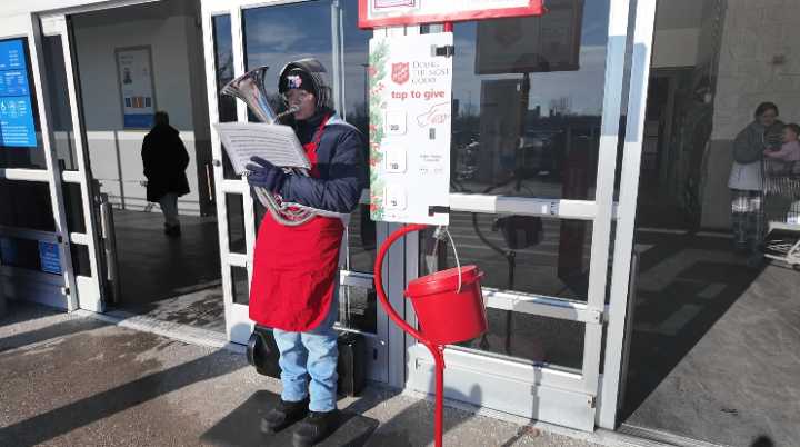 Baritone and bells launch Salvation Army's Friday challenge day to boost holiday donations