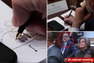 WH budget chief Russ Vought caught doodling during Trump cabinet meeting