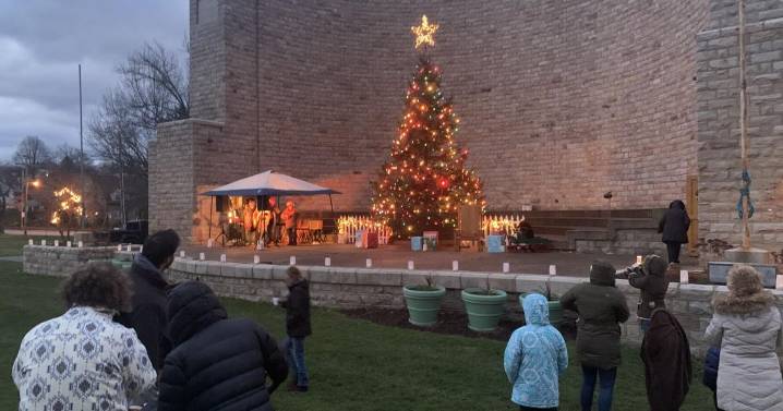 Christmas tree illuminates historic Roxbury Bandshell