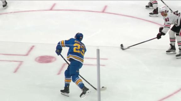 Mailloux, Luff get first goals of season as Blues beat rival Blackhawks 3