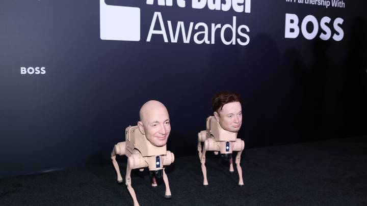 Beeples billionaire robot dogs — Musk, Zuckerberg, and Bezos