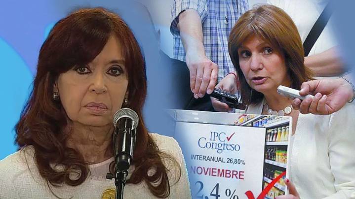 Cristina Kirchner chicaneó la inflación de 2,5% y recordó el cartel de Bullrich en su contra