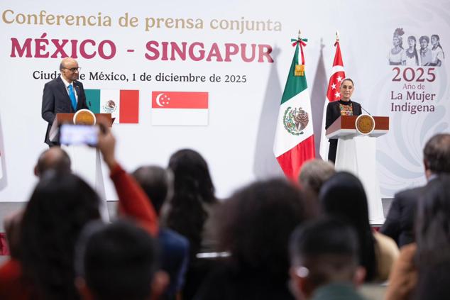 Sheinbaum firma de acuerdos para cooperación con Singapur