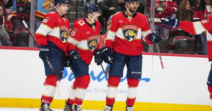 The '6-7' craze has found the Florida Panthers. They celebrated it with a 7