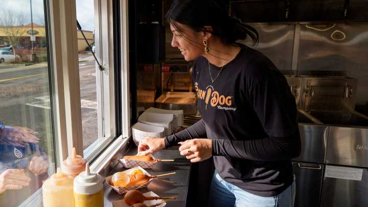Need a food on a stick fix year round? Try The Corndog Company in Eugene