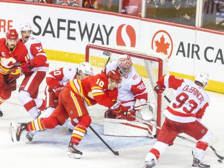 Three takeaways as Flames can’t complete comeback against Red Wings