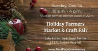 Lake Forest Park Holiday Farmers Market & Craft Fair Sunday December 14, 2025