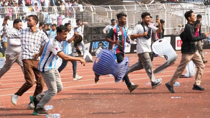 De la euforia al caos: la visita de Messi a la India terminó en disturbios y destrozos