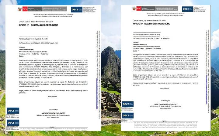 Nuevo dictamen de OECE lo cambia todo en Machu Picchu