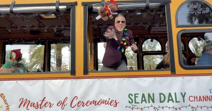 Tampa Bay 28's Sean Daly leads Making Spirits Bright Holiday Parade on Clearwater Beach