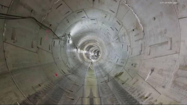 Portland's Big Pipe hit 100% capacity, causing sewer overflow to the Willamette River