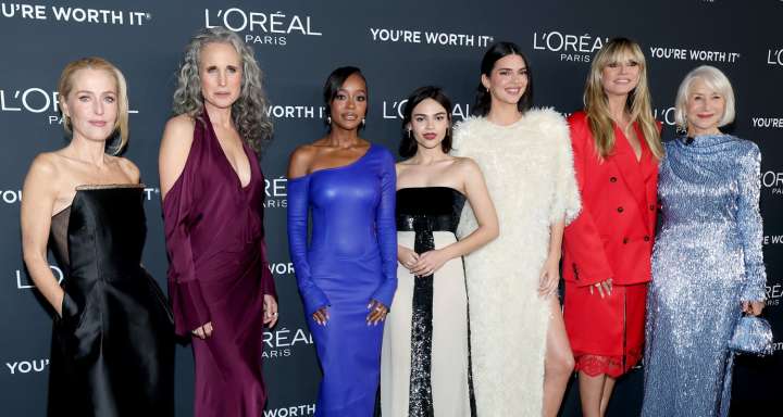 Kendall Jenner Wears Furry White Dress to L’Oréal Paris Women of Worth 20th Anniversary Event Alongside Heidi Klum, Gillian Anderson, & More! | Aja Naomi King, Andie MacDowell, Ariana Debose, Ariana G