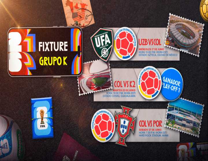El fixture de Colombia para la Fase de Grupos del Mundial 2026