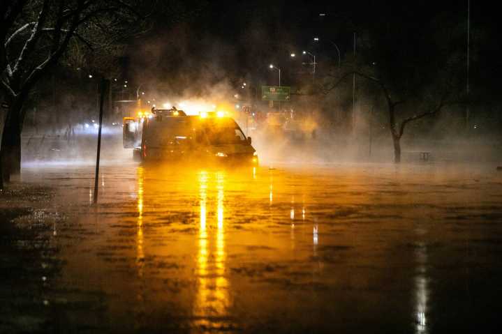 Main Street closed owing to flooding from water main break