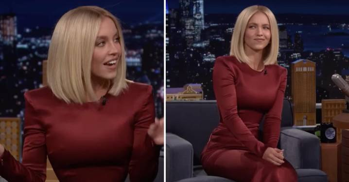 Sydney Sweeney Trolled for Her 'Republican Look' as She Wears Structured Red Dress on 'The Tonight Show' After American Eagle Ad Controversy: Photos