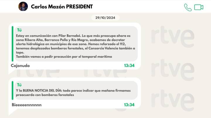 Mazón respondió "cojonudo" a Pradas cuando le contó que preocupaba la situación en el barranco del Poyo por la dana