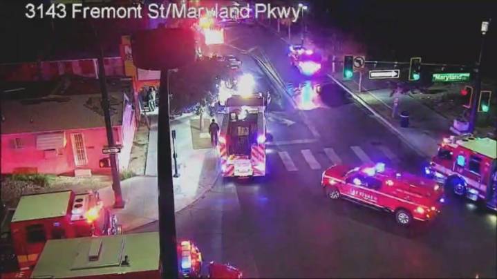 Structure fire closes Downtown Las Vegas road