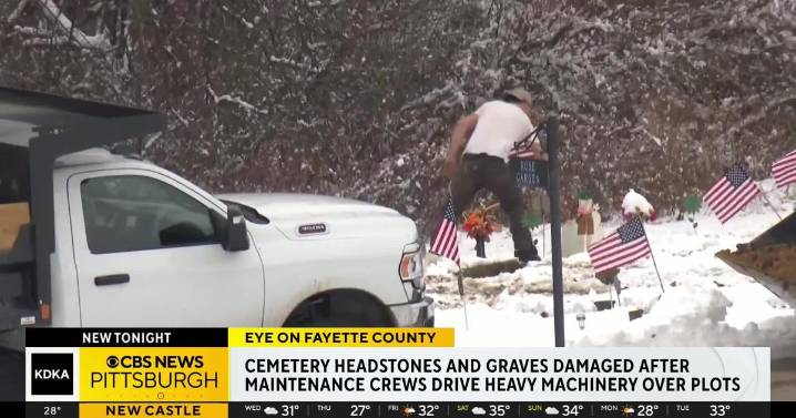 People upset after crews drove heavy machinery over headstones and graves at cemetery