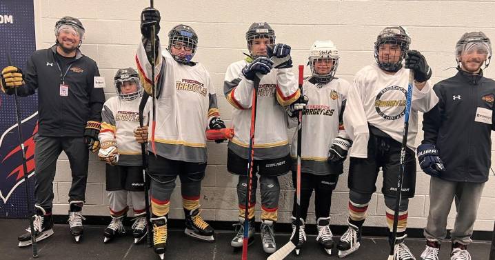 Gargoyles adaptive ice hockey skates with Ovechkin, Capitals players