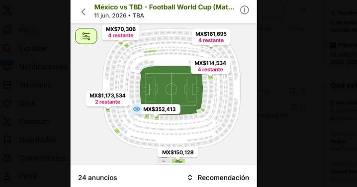 Reventa para partidos de México alcanza el millón de pesos