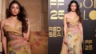 Alia Bhatt Glows In Amber-Hued Elie Saab Floral Gown At Red Sea Film Festival