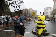 ‘We want justice’: Crowd rallies outside Vancouver City Hall urging leaders to address aggressive actions by ICE