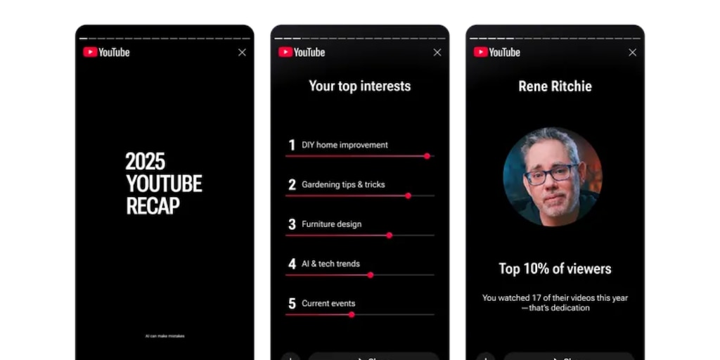 YouTube Recap: actívalo y conoce tu resumen del año 2025 con tus creadores de contenidos favoritos