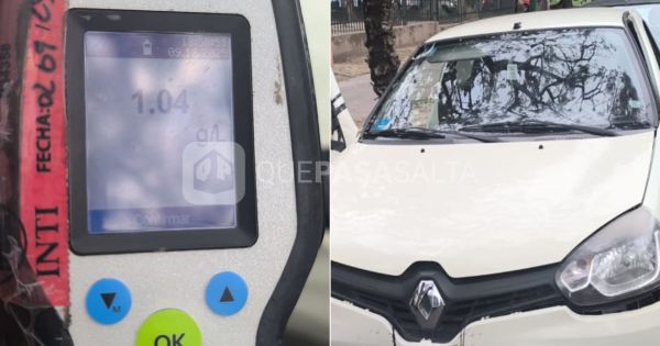 Imprudente al volante: atraparon a un salteño con 1.04 de alcohol en sangre