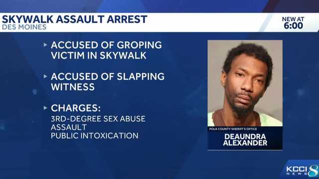 Des Moines man charged with assault in downtown skywalk