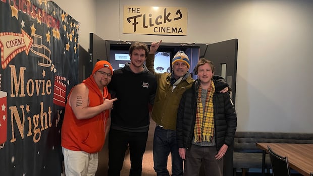 Trio of Hollywood stars including Jon Hamm take in flick at small Manitoba town's theatre