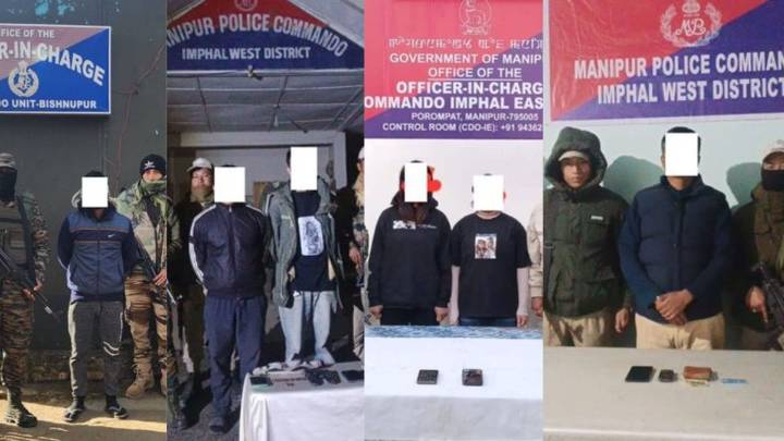 Manipur police arrest six militants, seize arms in coordinated operations