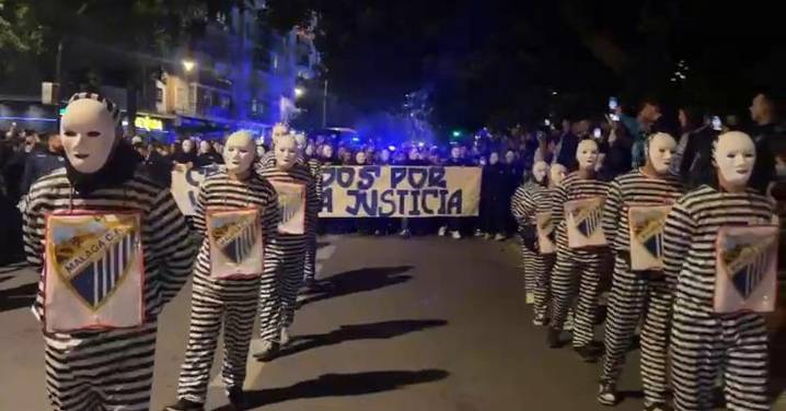 Las protestas antes del Málaga CF