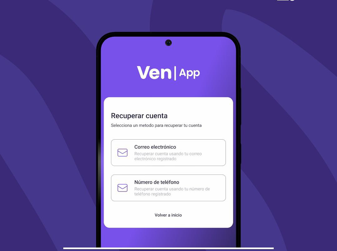 Cómo recuperar tu cuenta en la VenApp