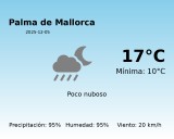 Previsión de la AEMET en Palma de Mallorca hoy 5 de Diciembre de 2025