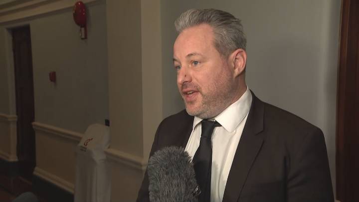 B.C. Conservative Interim Leader Trevor Halford speaks following John Rustad's resignation