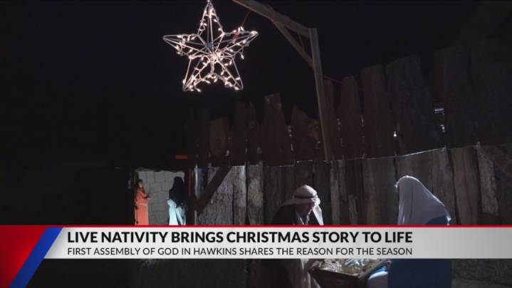 'A gift to our city': Hawkins church performs live Nativity walkthrough