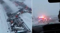 Choque masivo por fuertes nevadas en Estados Unidos: 45 carros involucrados