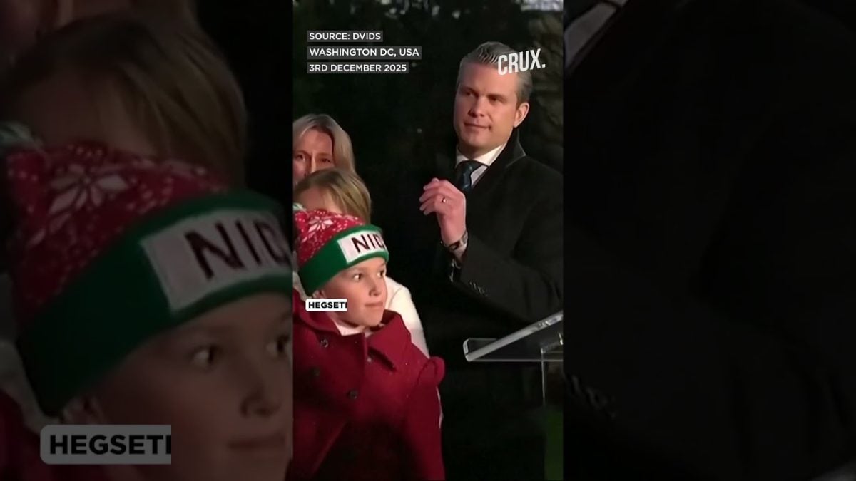 “Except Narcoterrorists” Hegseth Jokes About ‘Military Protection’ While Lighting Pentagon XMas Tree