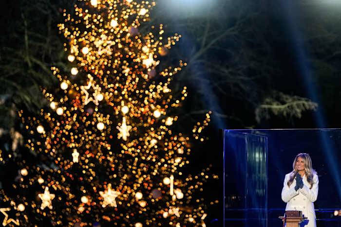 Melania Trump lights the National Christmas Tree after president counts down