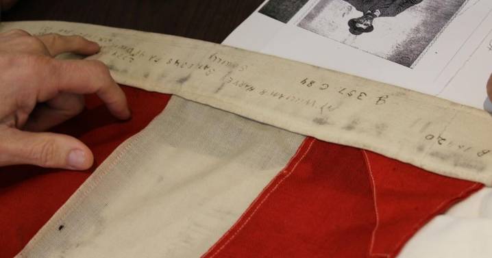 WWI flag united with surviving heir after 107 years