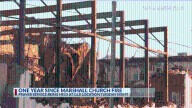 One year anniversary of Marshall church fire, community gathers in prayer