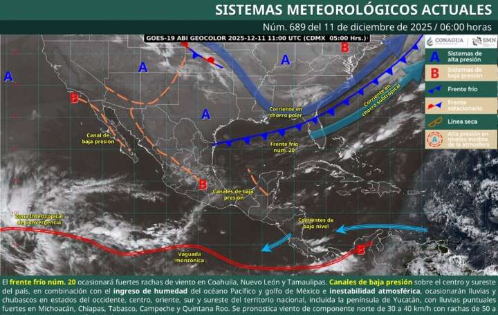 Pronóstico del clima en Quintana Roo para hoy jueves 11 de diciembre 2025