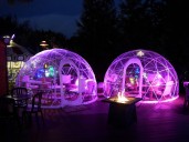 ZooLights has private, heated Snow Globes that let you enjoy the lights with hot cocoa and s’mores